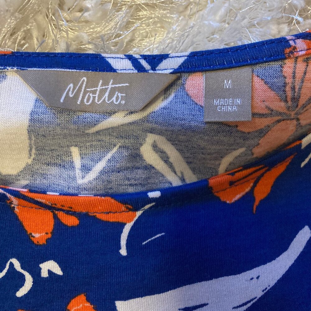 Motto Maxi Tulip Hem Dress Blue Orange Floral - Picture 2 of 9